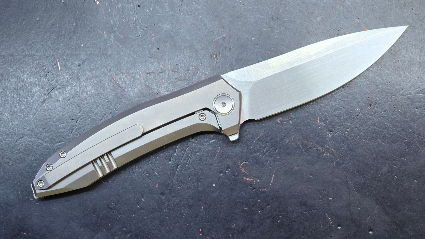 WEKNIFE Acuminal Polished Beadblast Titanium Hand Rubbed Vanax (DISCOUNT IN CART)