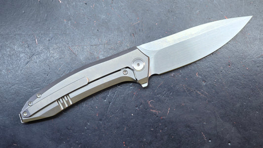 WEKNIFE Acuminal Polished Beadblast Titanium Hand Rubbed Vanax