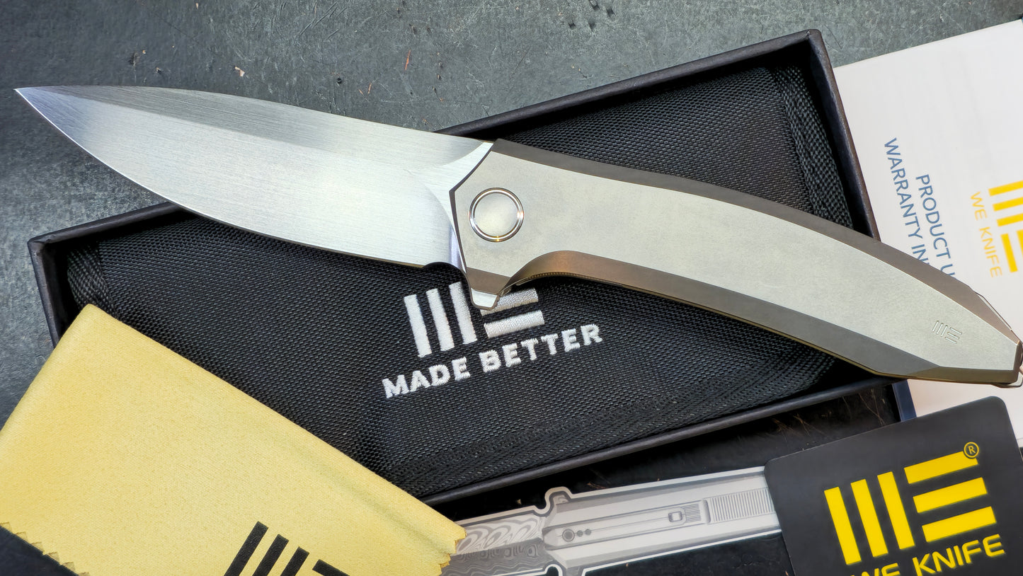 WEKNIFE Acuminal Polished Beadblast Titanium Hand Rubbed Vanax (DISCOUNT IN CART)