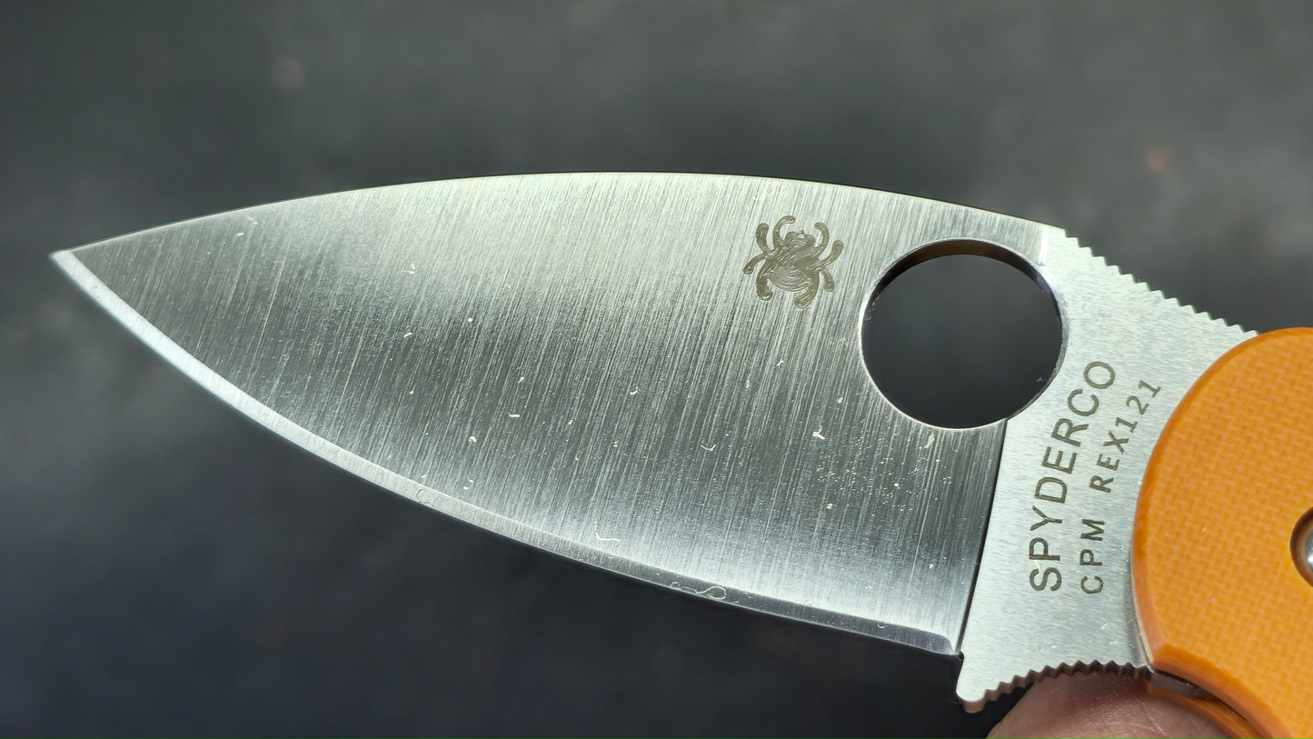 Spyderco Sage 5 Burnt Orange G10 Handle CPM REX 121