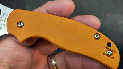Spyderco Sage 5 Burnt Orange G10 Handle CPM REX 121