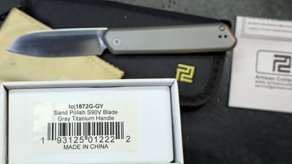 Artisan Cutlery IO Gray Titanium Handles S90V Blade