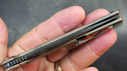Artisan Cutlery Satyr Brown Titanium Handle S90V