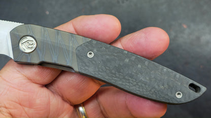 KB Spike Flame Ano Titanium w/ Twill Carbon Fiber M390