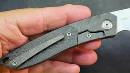 KB Spike Flame Ano Titanium w/ Twill Carbon Fiber M390