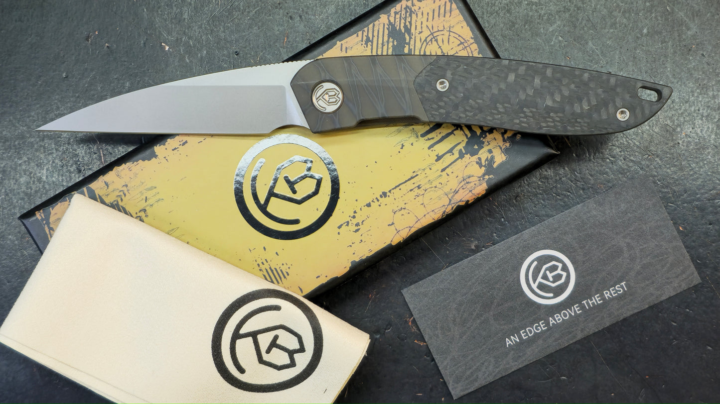 KB Spike Flame Ano Titanium w/ Twill Carbon Fiber M390