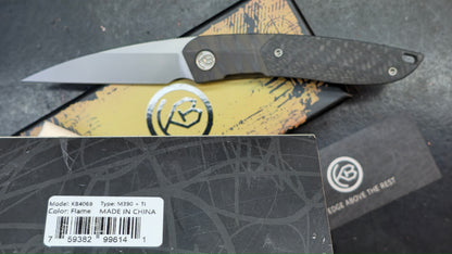 KB Spike Flame Ano Titanium w/ Twill Carbon Fiber M390