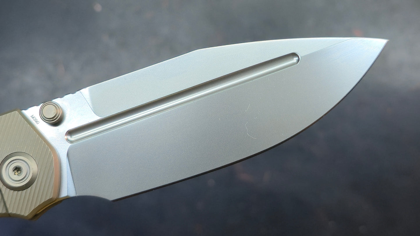 KB Albatross Folding Knife Flame/Bronze Titanium M390