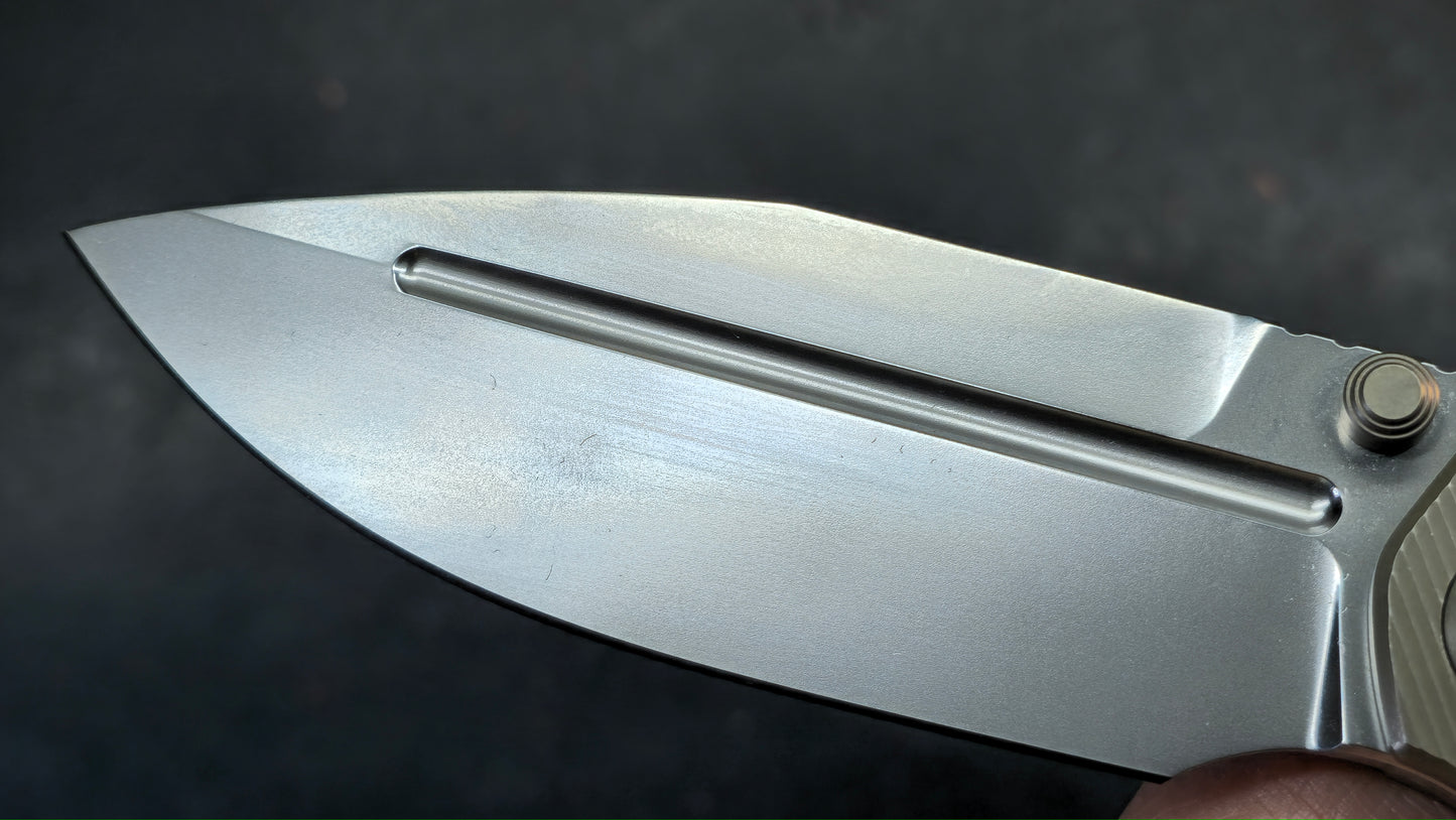 KB Albatross Folding Knife Flame/Bronze Titanium M390