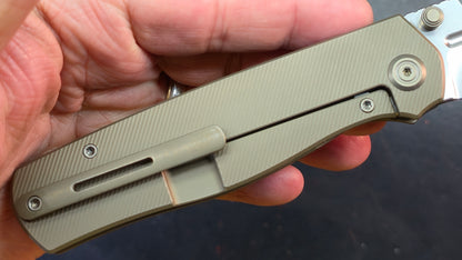 KB Albatross Folding Knife Flame/Bronze Titanium M390