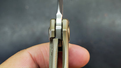 KB Albatross Folding Knife Flame/Bronze Titanium M390