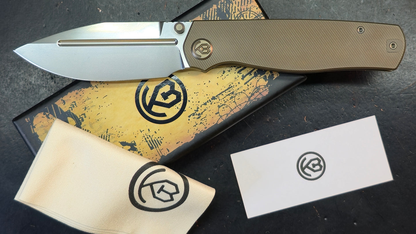 KB Albatross Folding Knife Flame/Bronze Titanium M390