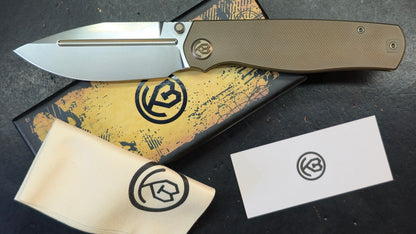 KB Albatross Folding Knife Flame/Bronze Titanium M390