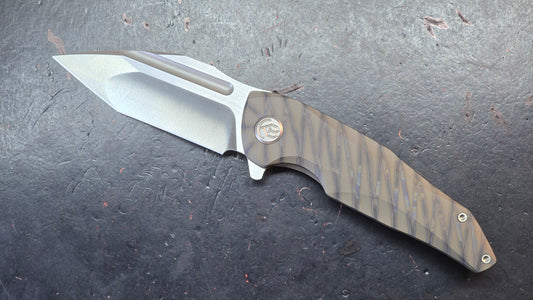 KB Knives Navigator Folding Knife Flamed Titanium Handle M390