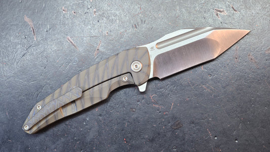 KB Knives Navigator Folding Knife Flamed Titanium Handle M390