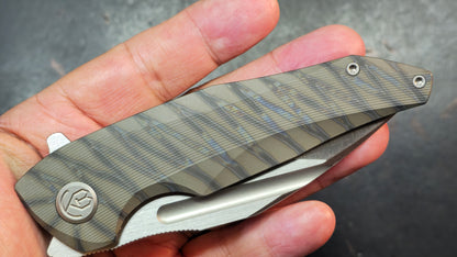 KB Knives Navigator Folding Knife Flamed Titanium Handle M390