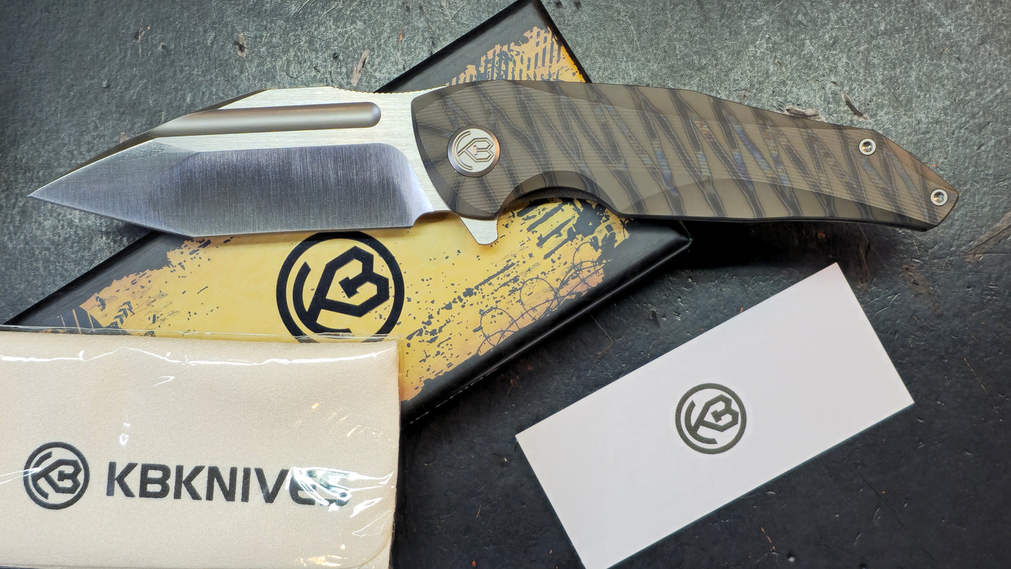 KB Knives Navigator Folding Knife Flamed Titanium Handle M390
