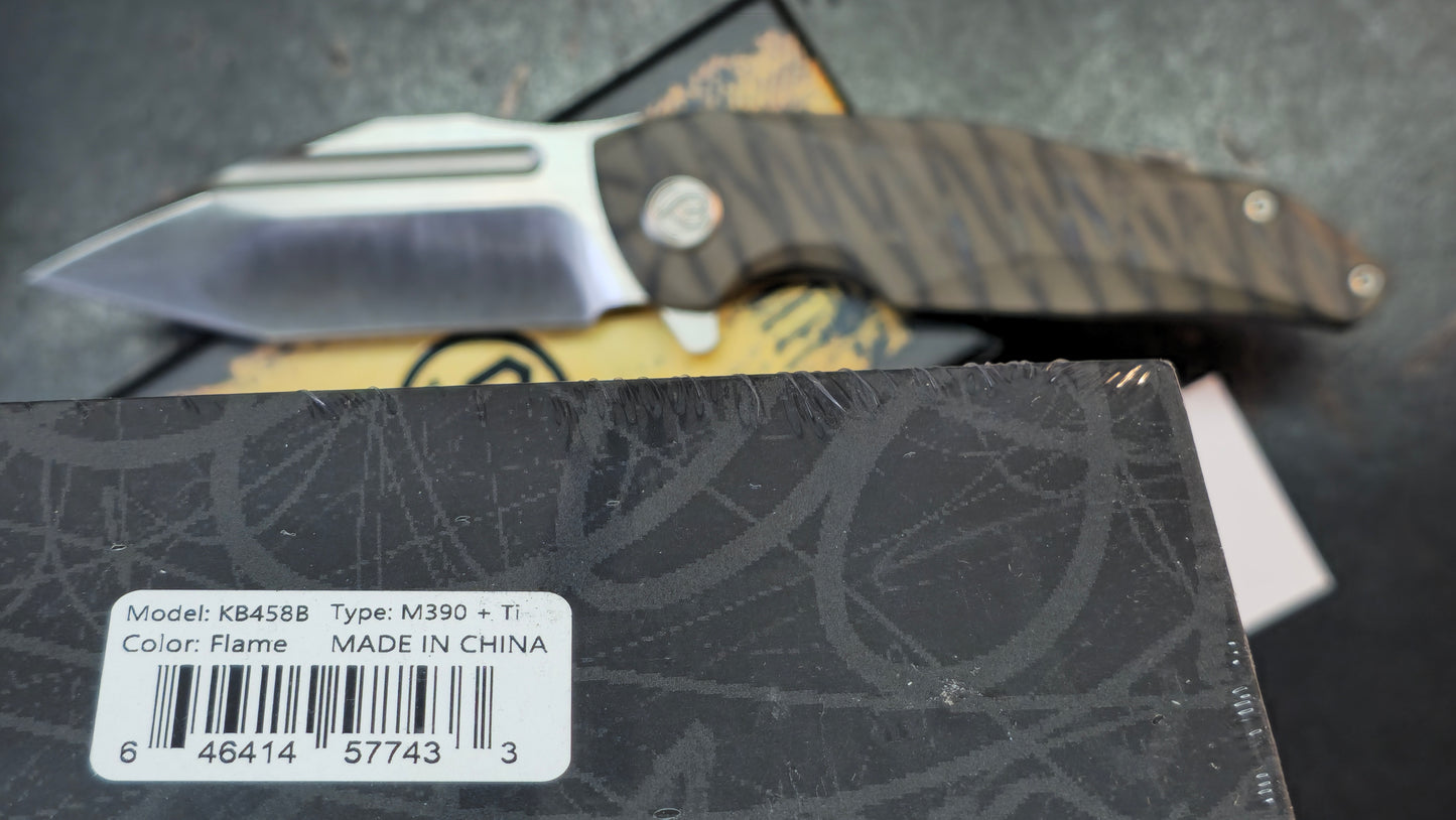 KB Knives Navigator Folding Knife Flamed Titanium Handle M390