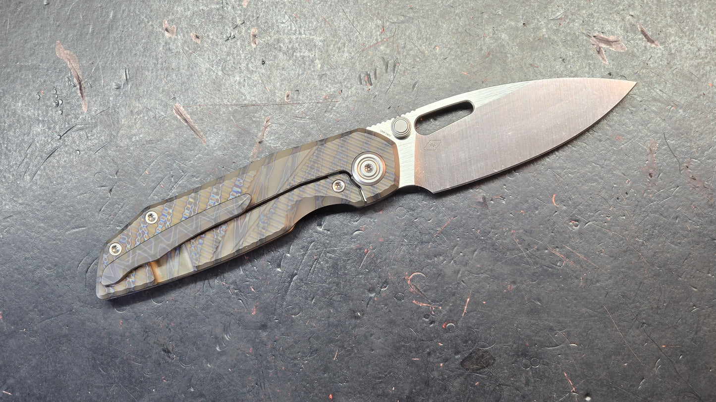 KB Sear Gray / Flame Titanium Handle Satin S90V