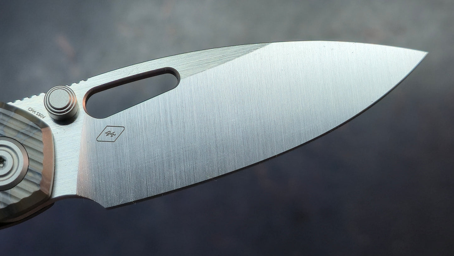 KB Sear Gray / Flame Titanium Handle Satin S90V