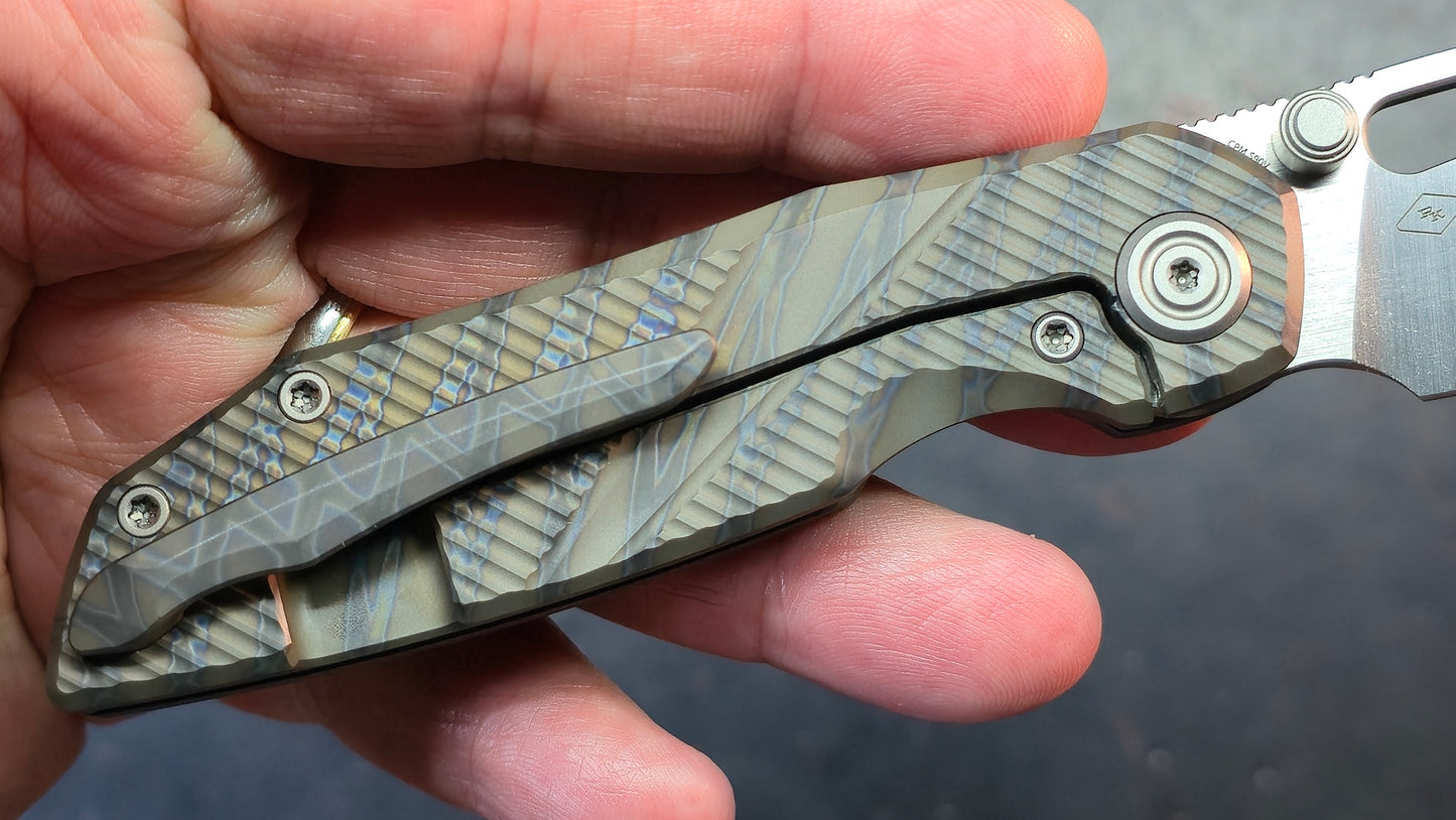 KB Sear Gray / Flame Titanium Handle Satin S90V