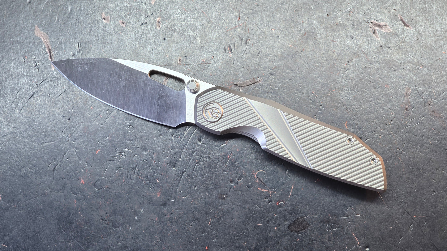 KB Sear Gray / Flame Titanium Handle Satin S90V