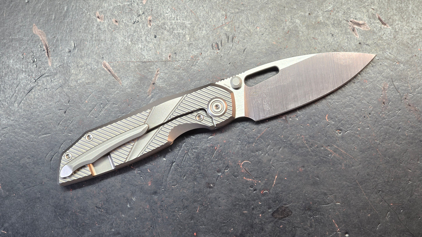 KB Sear Gray / Flame Titanium Handle Satin S90V