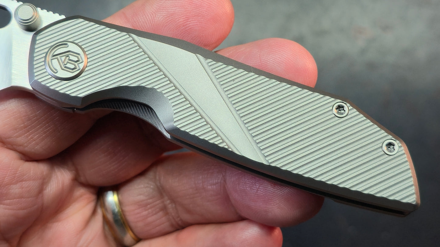 KB Sear Gray / Flame Titanium Handle Satin S90V