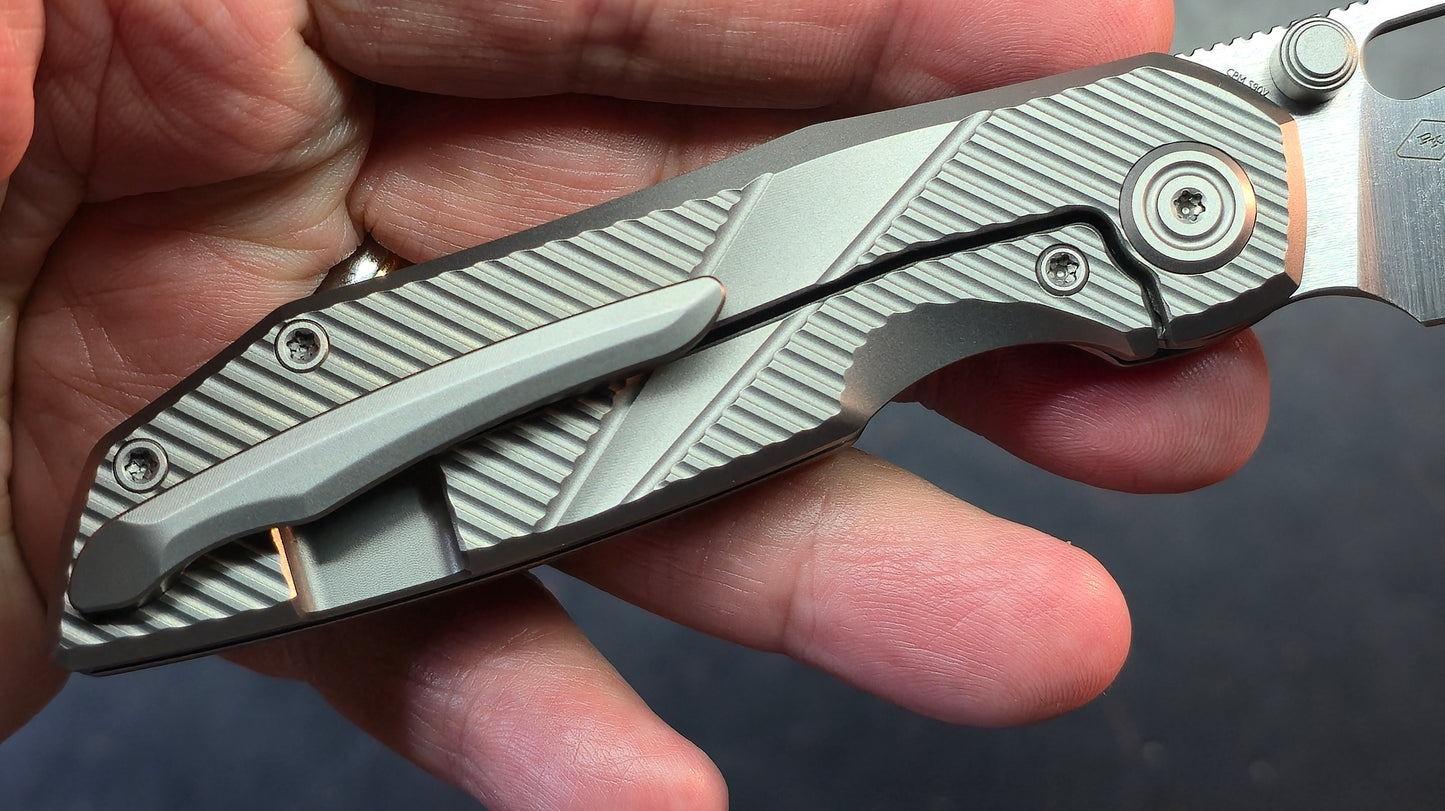KB Sear Gray / Flame Titanium Handle Satin S90V