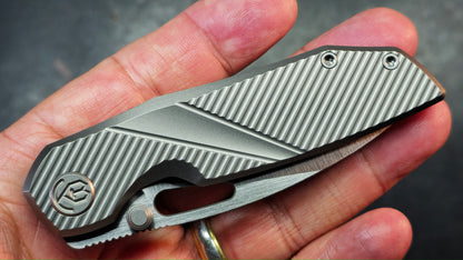 KB Sear Gray / Flame Titanium Handle Satin S90V