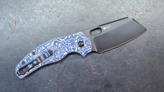 Kizer C01C 2.9 BS (BUTTON LINER LOCK) Blue Vortex Micarta Nitro-V