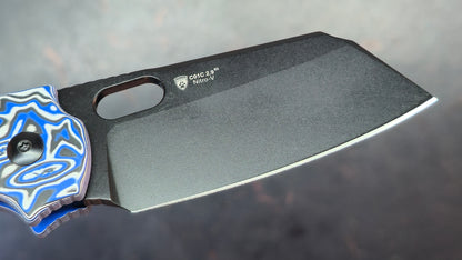 Kizer C01C 2.9 BS (BUTTON LINER LOCK) Blue Vortex Micarta Nitro-V