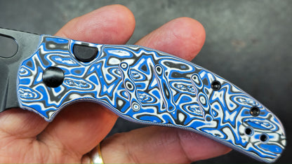 Kizer C01C 2.9 BS (BUTTON LINER LOCK) Blue Vortex Micarta Nitro-V