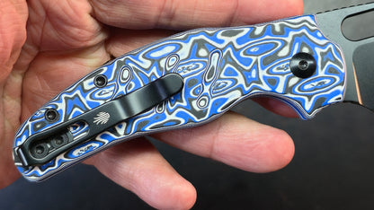 Kizer C01C 2.9 BS (BUTTON LINER LOCK) Blue Vortex Micarta Nitro-V