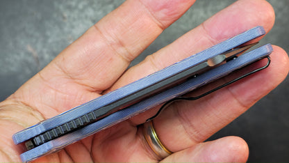 Kizer C01C 2.9 BS (BUTTON LINER LOCK) Blue Vortex Micarta Nitro-V