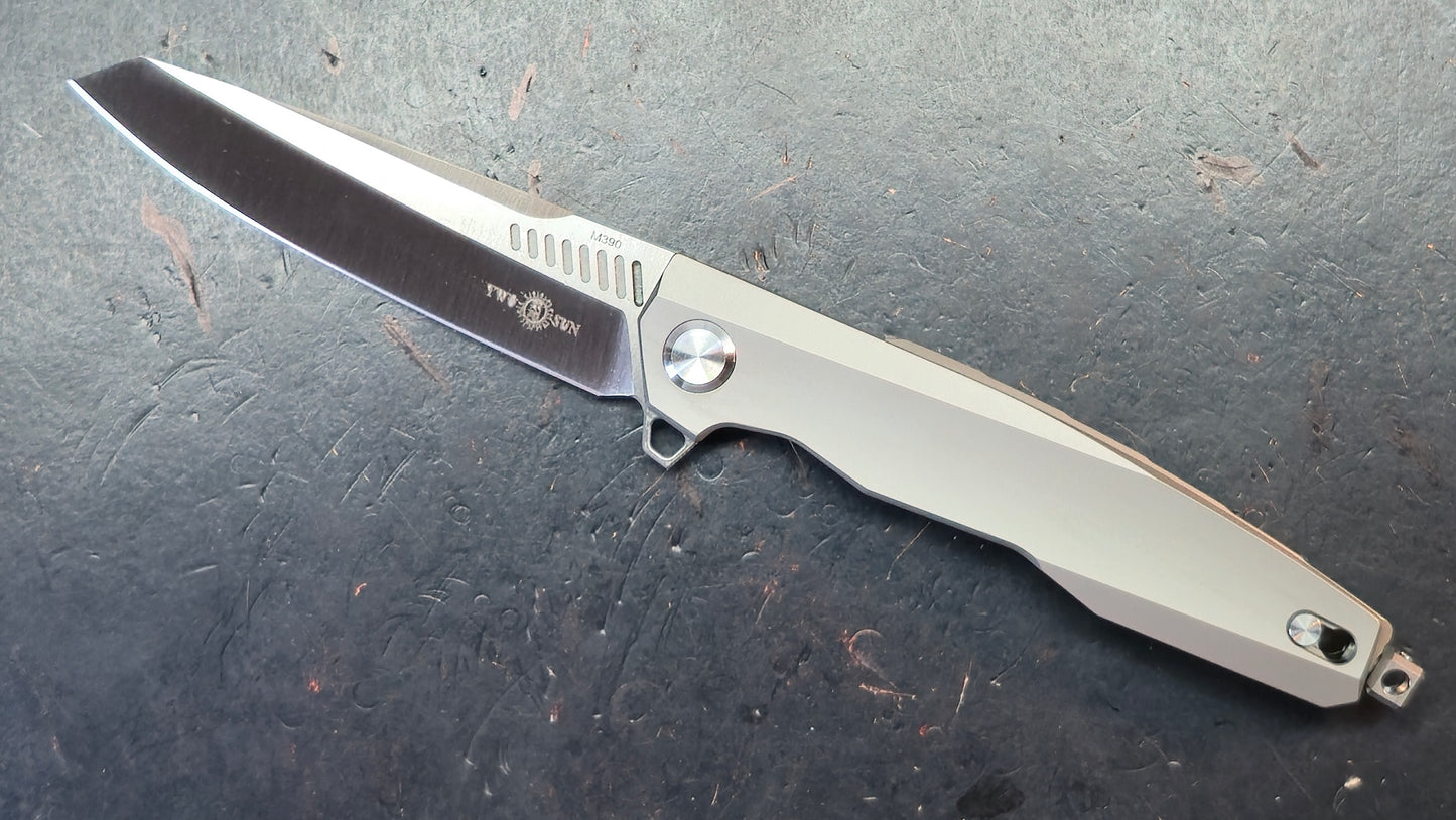 TWOSUN TS88 Tenon Mortise (NO SCREWS) Titanium M390