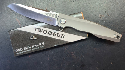 TWOSUN TS88 Tenon Mortise (NO SCREWS) Titanium M390
