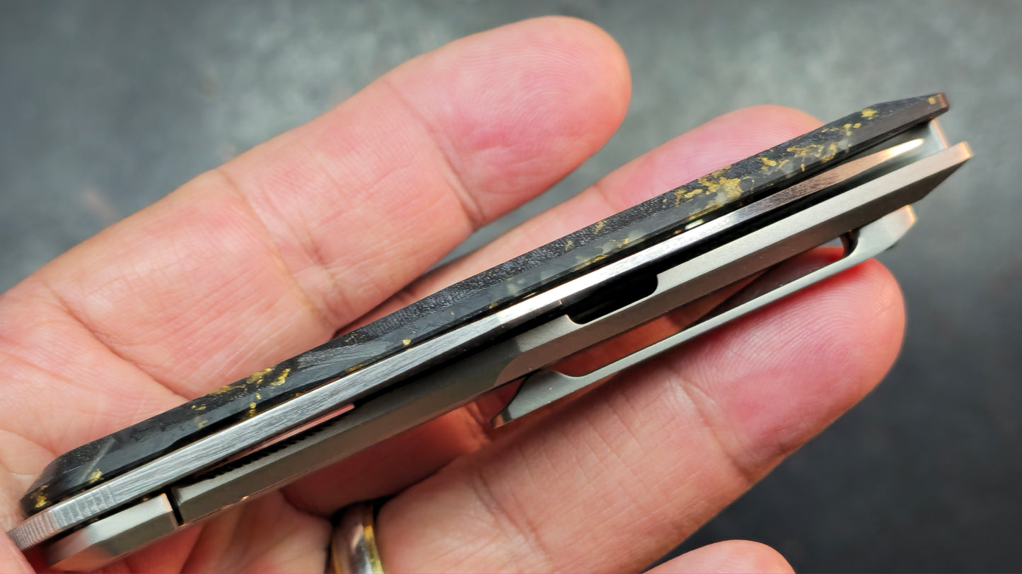 Artisan Cutlery Weyden Gold Flake Carbon Fiber/Titanium S90V