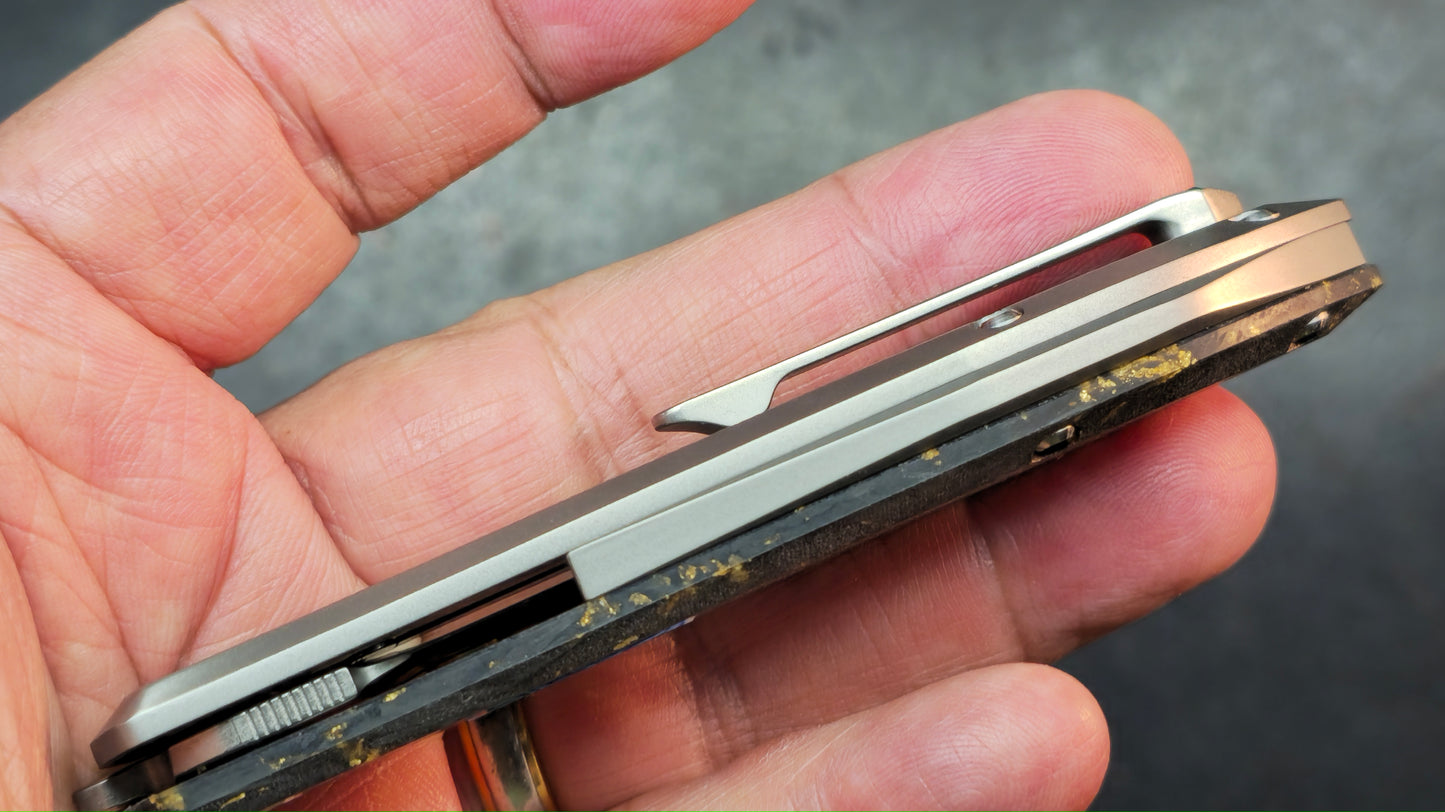 Artisan Cutlery Weyden Gold Flake Carbon Fiber/Titanium S90V
