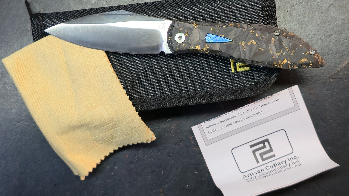Artisan Cutlery Weyden Gold Flake Carbon Fiber/Titanium S90V
