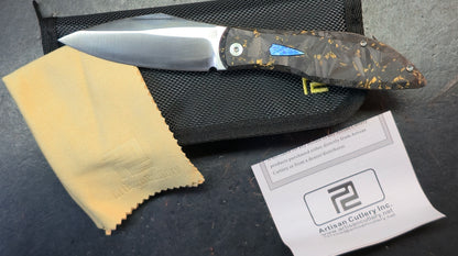 Artisan Cutlery Weyden Gold Flake Carbon Fiber/Titanium S90V