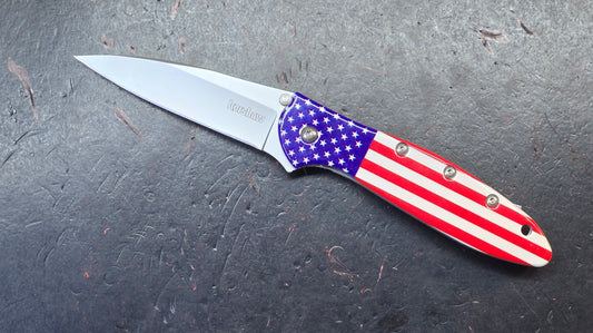 Kershaw Leek (SECOND XXXX) USA Flag Aluminum Handle 14C28N