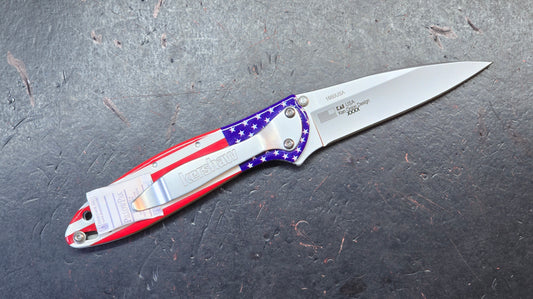 Kershaw Leek (SECOND XXXX) USA Flag Aluminum Handle 14C28N