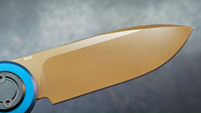 Vosteed Corgi V 295 Blue Ocean Micarta & Aluminum N690 Copper Dune