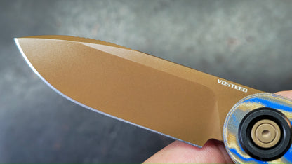 Vosteed Corgi V 295 Blue Ocean Micarta & Aluminum N690 Copper Dune