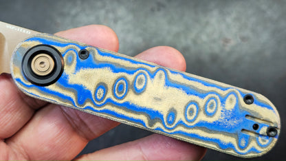 Vosteed Corgi V 295 Blue Ocean Micarta & Aluminum N690 Copper Dune