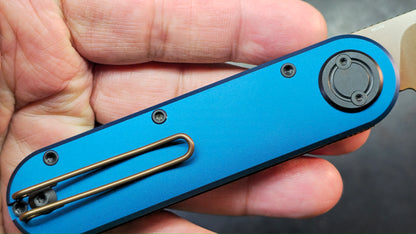 Vosteed Corgi V 295 Blue Ocean Micarta & Aluminum N690 Copper Dune