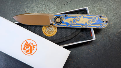 Vosteed Corgi V 295 Blue Ocean Micarta & Aluminum N690 Copper Dune