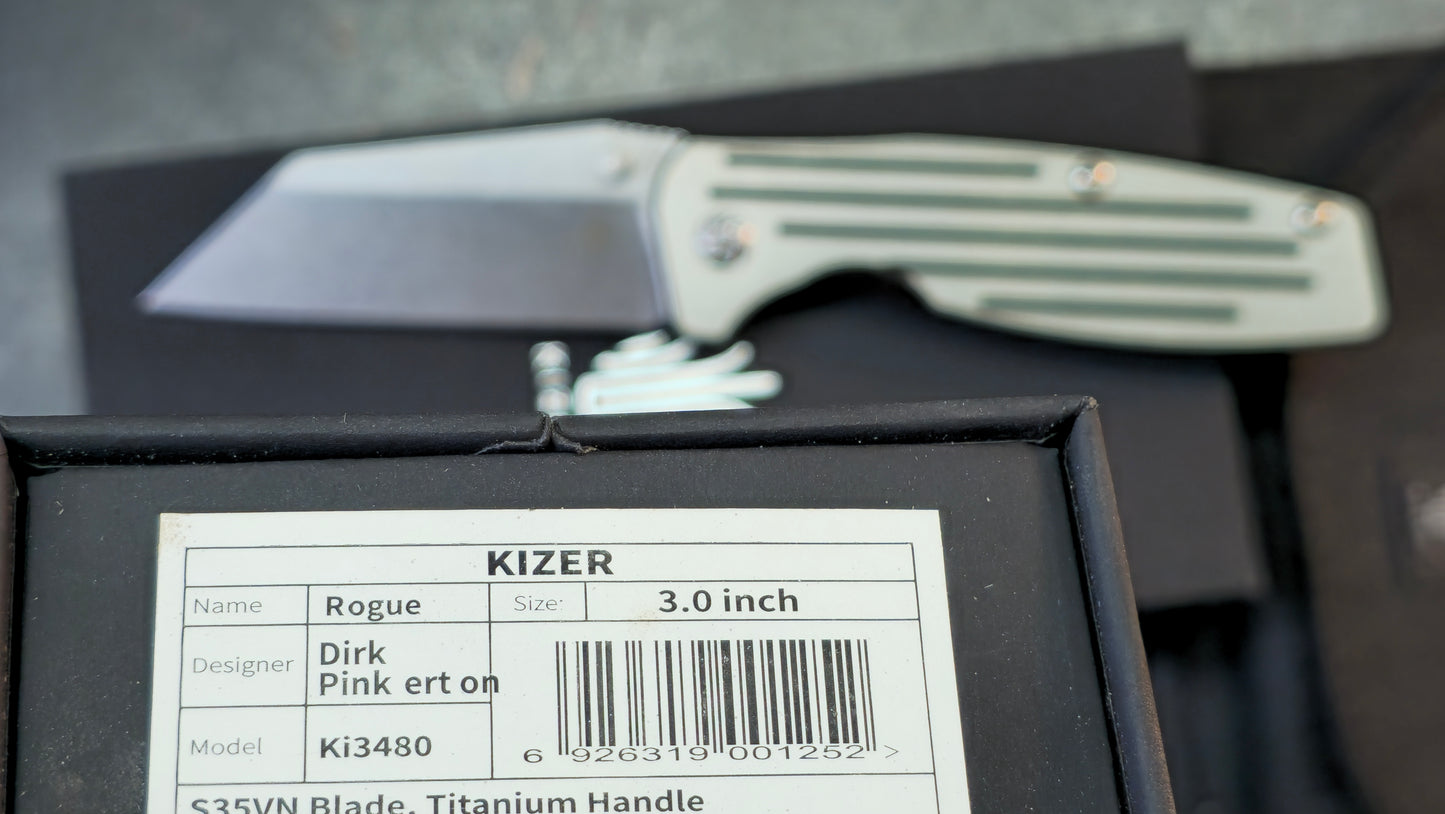 Kizer/Pinkerton Rogue Frame Lock Titanium S35VN