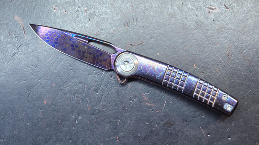 Dreamtech D4129 Button Liner Lock Lightning Ano Ti Mosaic Damascus